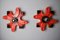 Applique puzzle attribuite a Hustadt Leuchten in ceramica rossa di Hustadt Leuchten, Germania, anni '60, set di 2, Immagine 5