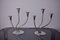 Art Deco Candlesticks in Stainless Steel with 3 Flames, Spain, 1970s, Set of 2 1