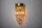 Lámpara de pared en forma de cascada de varillas de cristal de Murano de Venini, Italia, años 70, Imagen 2
