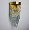 Lámpara de pared en forma de cascada de varillas de cristal de Murano de Venini, Italia, años 70, Imagen 5