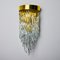 Lámpara de pared en forma de cascada de varillas de cristal de Murano de Venini, Italia, años 70, Imagen 1