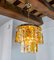 Lámpara de araña de dos tonos de cristal de Murano naranja y transparente atribuida a Zero Quattro, Italia, años 70, Imagen 2
