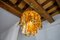 Lámpara de araña de dos tonos de cristal de Murano naranja y transparente atribuida a Zero Quattro, Italia, años 70, Imagen 6