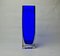 Jarrón Sommerso de vidrio azul atribuido a Petr Hora, República Checa, años 70, Imagen 1