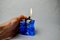 Blue Murano Glass Magnifying Lighter attributed to Antonio Imperatore, Italy, 1970s 2