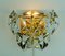 Mid-Century Wandleuchte aus Kristallglas & vergoldetem Metall von Kinkeldey 3