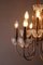 Lámpara de araña de 12 llamas de latón y cristal de plomo, años 60, Imagen 16