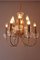 Lámpara de araña de 12 llamas de latón y cristal de plomo, años 60, Imagen 3