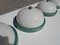 Industrial Metalic Green Lacquered Ceiling Lamp in White Opaline Glass, 1940s, Image 11