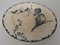 Blue Cheese Tray in Ceramic with Decorative Birds Patterns, France, 1950s 11