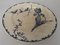 Blue Cheese Tray in Ceramic with Decorative Birds Patterns, France, 1950s, Image 11