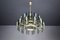 Large Chandelier in Brass and Curved Glass by Gino Paroldo for Fontana Arte, Italy, 1950s 4