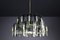 Large Chandelier in Brass and Curved Glass by Gino Paroldo for Fontana Arte, Italy, 1950s, Image 13