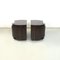 Italian Modern Dark Brown Lacquered Wood Bedside Table Aiace by Benatti, 1970s, Set of 2, Image 4