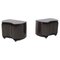 Italian Modern Dark Brown Lacquered Wood Bedside Table Aiace by Benatti, 1970s, Set of 2, Image 1
