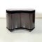 Italian Modern Dark Brown Lacquered Wood Bedside Table Aiace by Benatti, 1970s, Set of 2 5