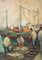 Josep Martinez Romero, Sailors at the Port of Arenys, Oil on Canvas, Framed 3