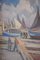 Barcos de pesca en la playa, óleo sobre lienzo, enmarcado, Imagen 3