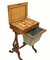 Mesa de costura victoriana con caja de trabajo de nogal, década de 1860, Imagen 3
