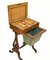 Victorian Sewing Table with Work Box in Walnut, 1860s 3