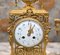 Orologio decorativo in marmo dorato, Francia, set di 3, Immagine 3