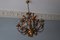 Large Mid-Century Gilt Tole Chandelier by Hans Kögl, 1970s 1