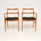 Vintage Danish Carver Chairs attributed to Arne Vodder for Sibast, 1960s, Set of 2 1