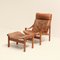 Hunter Lounge Chair with Original Ottoman by Torbjørn Afdal for Bruksbo, Norway, 1962, Set of 2 1