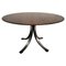 Round Wood and Metal Model T69 Dining Table by Osvaldo Borsani and Eugenio Gerli for Tecno, 1960s 1