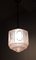 Deutsche Vintage Art Deco Deckenlampe mit Silberfarbenem Metallgestell & Rosa gemustertem Glasschirm, 1930er 5