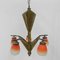 Art Deco Brass Hanging Lamp with 5 Pates De Verre Shades, 1930s, Image 17