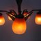 Lampe à Suspension Art Déco en Laiton avec 5 Abat-jours en Pates de Verre, 1930s 5