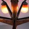 Lampe à Suspension Art Déco en Laiton avec 5 Abat-jours en Pates de Verre, 1930s 14