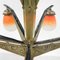 Lámpara colgante Art Déco de latón con cinco pantallas Pates De Verre, años 30, Imagen 9