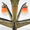 Lampe à Suspension Art Déco en Laiton avec 5 Abat-jours en Pates de Verre, 1930s 9