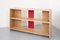 Bücherregal aus gekalkter Eiche & rotem Aluminium von Paul Kelley 1