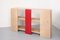 Bücherregal aus gekalkter Eiche & rotem Aluminium von Paul Kelley 2