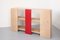 Limed Oak and Red Aluminium Bookcase by Paul Kelley 2