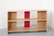 Limed Oak and Red Aluminium Bookcase by Paul Kelley 3