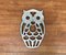 Vintage Italian Silverplated Metal Trivet Coaster with Owl Design from Leonard 1