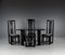 Vintage Black Dining Tabel and Chairs by Umberto Asnago, 1980, Set of 5 5