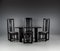 Vintage Black Dining Tabel and Chairs by Umberto Asnago, 1980, Set of 5, Image 5