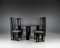 Vintage Black Dining Tabel and Chairs by Umberto Asnago, 1980, Set of 5 6