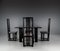 Vintage Black Dining Tabel and Chairs by Umberto Asnago, 1980, Set of 5 4