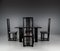 Vintage Black Dining Tabel and Chairs by Umberto Asnago, 1980, Set of 5, Image 4