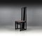 Mesa de comedor y sillas vintage en negro de Umberto Asnago, 1980. Juego de 5, Imagen 15