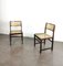 Mid-Hentury Wooden Chairs in Vienna Straw, Italy, 1960s, Set of 2 1