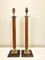 Vintage English Table Lamps in Stitched Leather and Bronze, 1950s, Set of 2 1