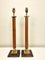 Vintage English Table Lamps in Stitched Leather and Bronze, 1950s, Set of 2, Image 1