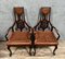 19th Century Victorian Mahogany Armchairs, Set of 2 3